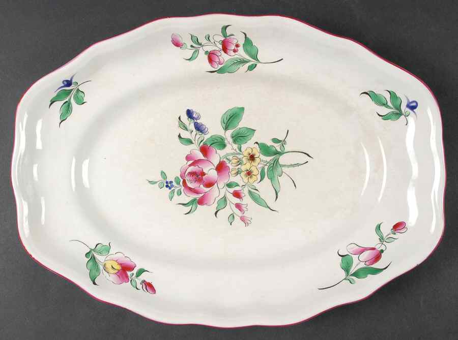 Old Strasbourg (Off White Background) 12" Oval Serving Platter by Luneville-1