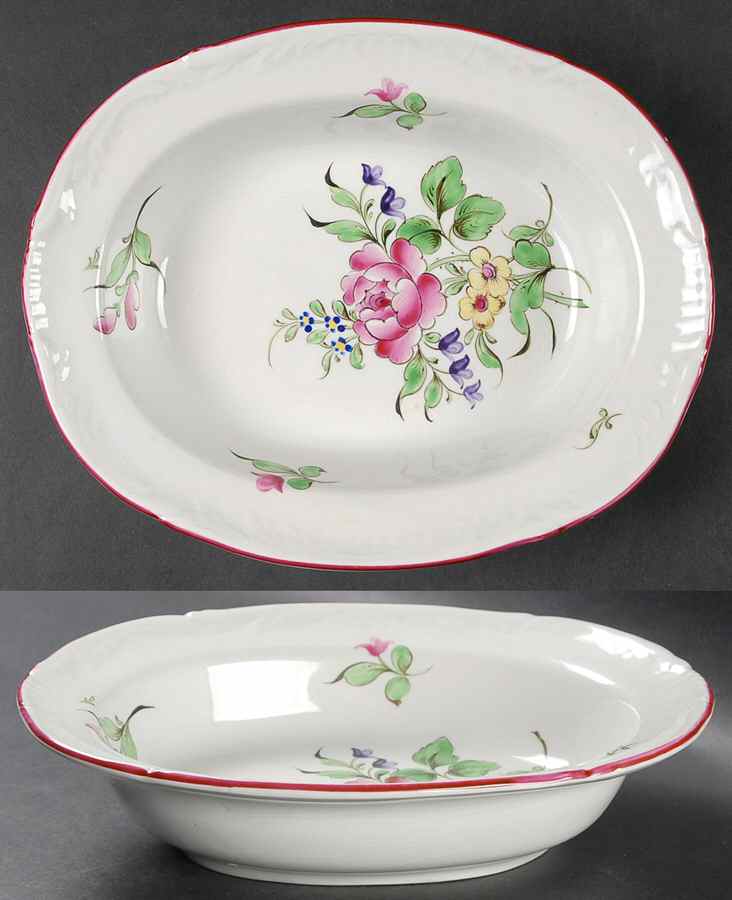 Old Strasbourg (Off White Background) 9" Oval Vegetable Bowl by Luneville-1
