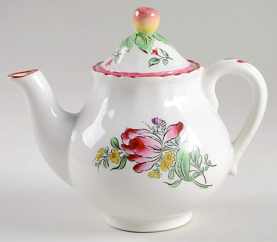 Old Strasbourg (Off White Background) Individual Teapot & Lid by Luneville-1