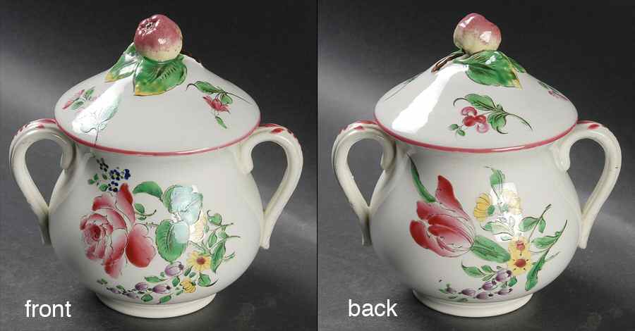 Old Strasbourg (Off White Background) Sugar Bowl & Lid by Luneville-1