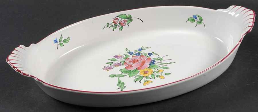 Old Strasbourg (Off White Background) 14" Oval Baker by Luneville-1