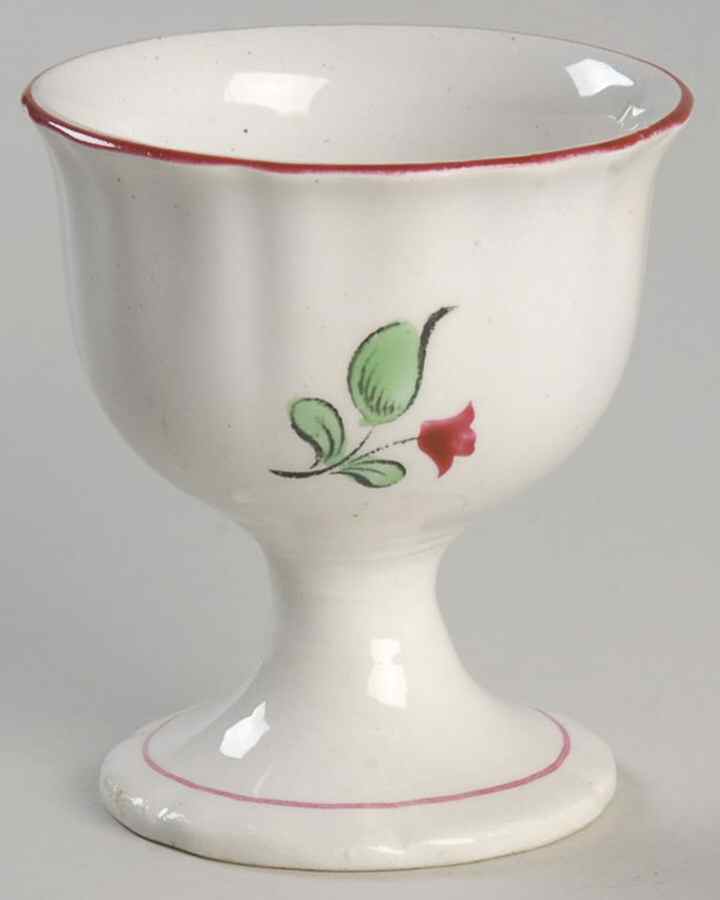 Old Strasbourg (Off White Background) Single Egg Cup by Luneville-1