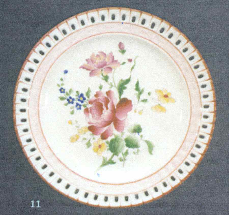 Old Strasbourg (Off White Background) Pierced Dessert/Pie Plate by Luneville-1