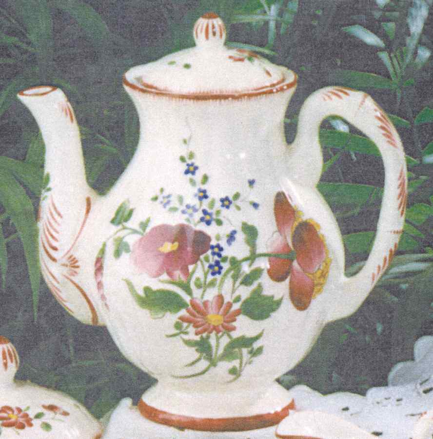 Old Strasbourg (Off White Background) Coffee Pot & Lid by Luneville-1