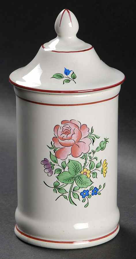 Old Strasbourg (Off White Background) Cotton Ball Jar and Lid by Luneville-1