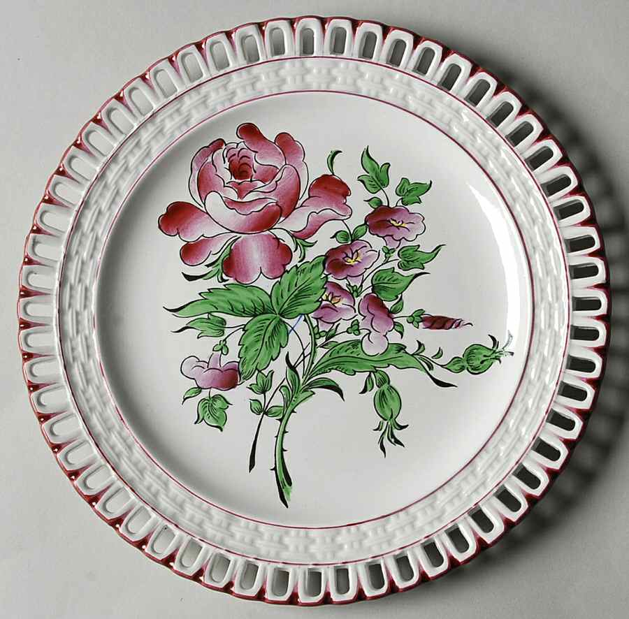 Old Strasbourg (Off White Background) Pierced Edge Salad Plate by Luneville-1