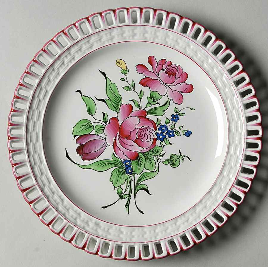 Old Strasbourg (Off White Background) Pierced Edge Salad Plate by Luneville-1