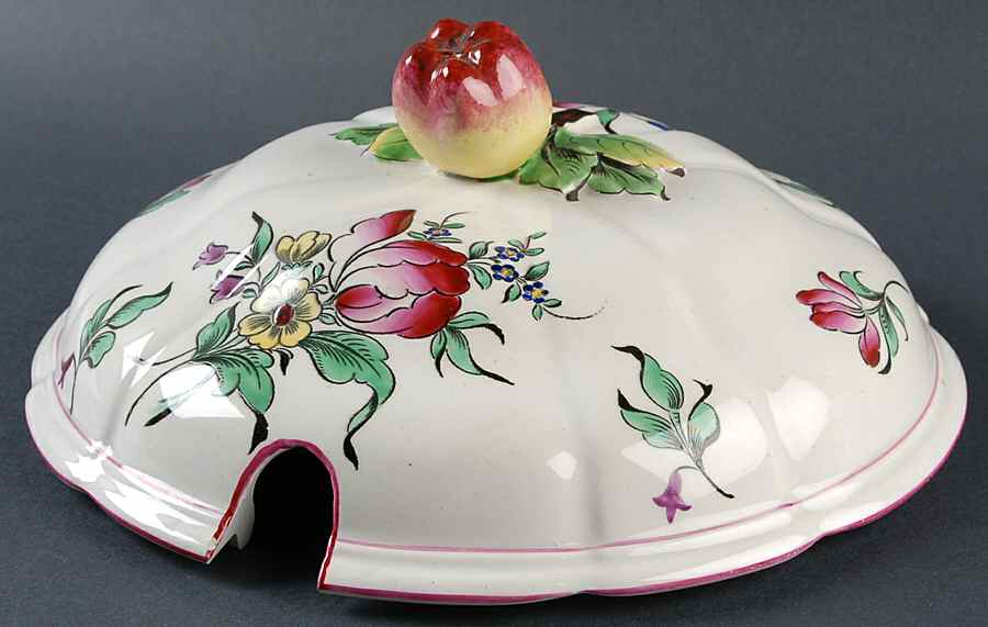Old Strasbourg (Off White Background) Lid for Tureen by Luneville-1