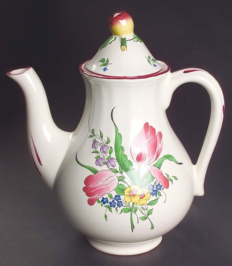 Old Strasbourg (Off White Background) Coffee Pot & Lid by Luneville-1