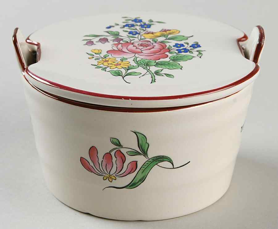 Old Strasbourg (Off White Background) Butter Tub & Lid by Luneville-1