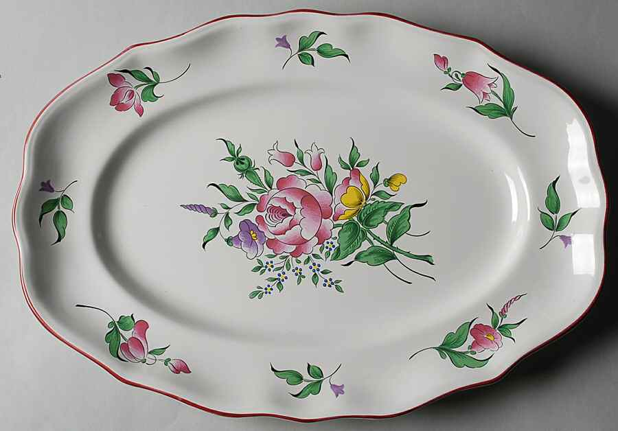 Old Strasbourg (Off White Background) 16" Oval Serving Platter by Luneville-1