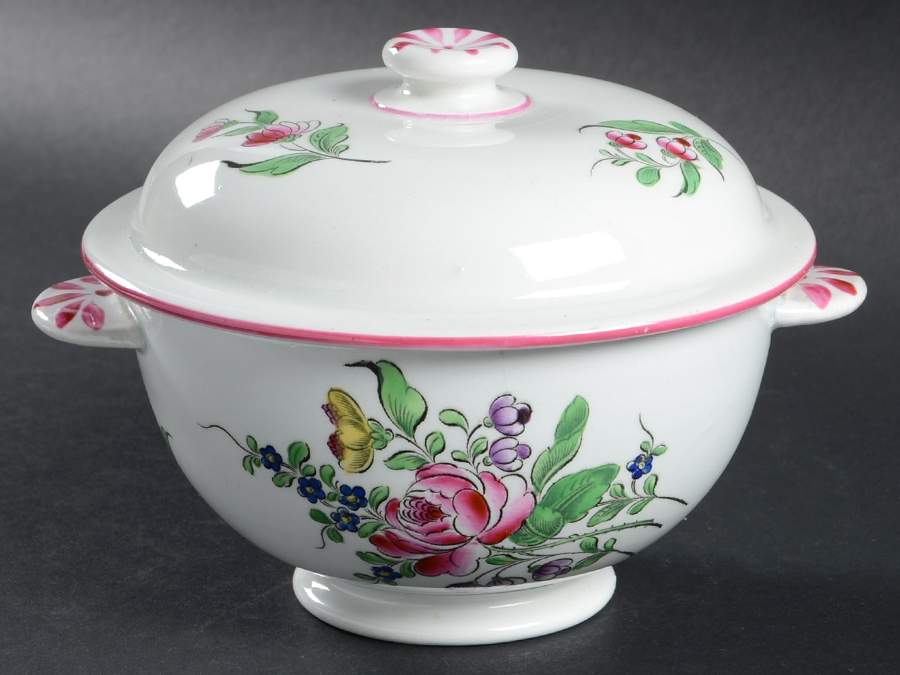 Old Strasbourg (Off White Background) Covered Soup Bowl by Luneville-1