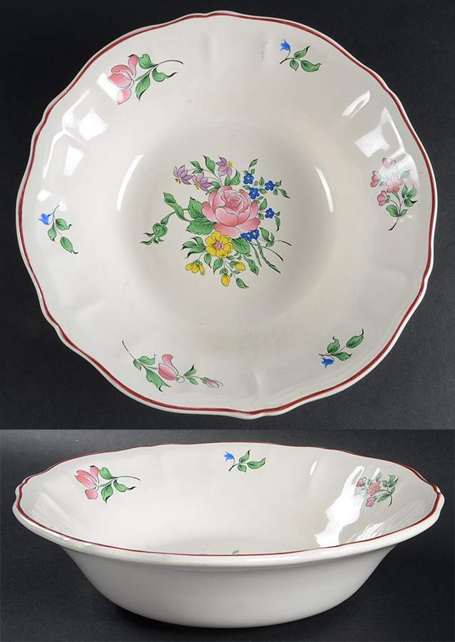 Old Strasbourg (Off White Background) 10" Large Salad Serving Bowl by Luneville-1