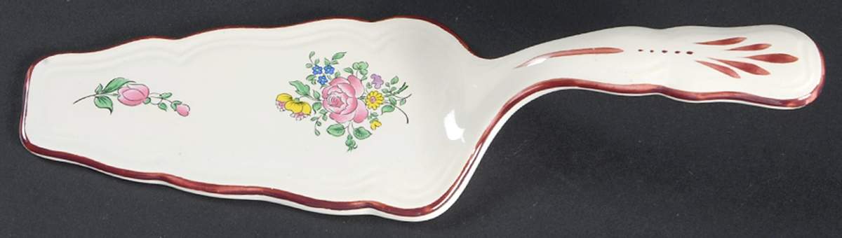 Old Strasbourg (Off White Background) Solid Ceramic Pie/Cake Server by Luneville-1