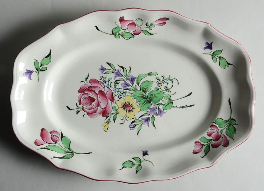 Old Strasbourg (Off White Background) 13" Oval Serving Platter by Luneville-1
