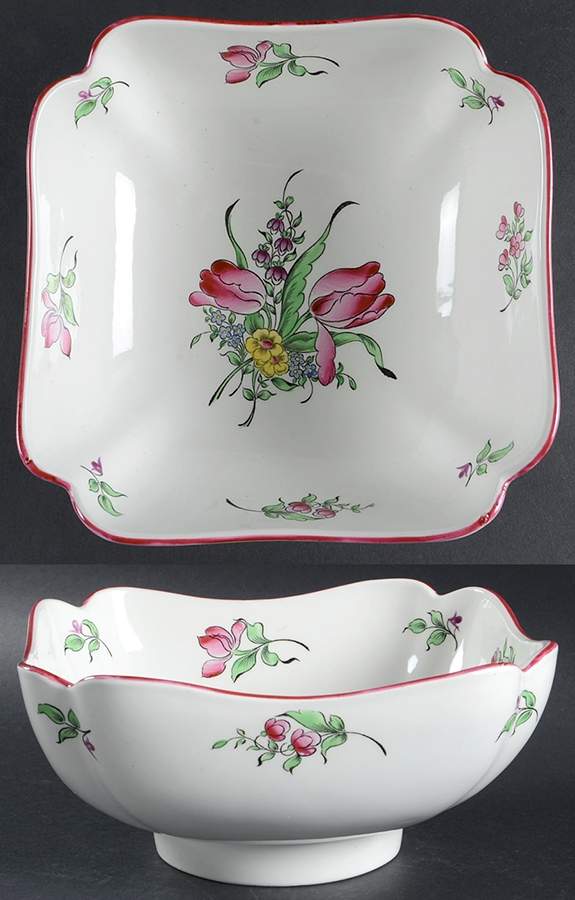 Old Strasbourg (Off White Background) 8" Footed Bowl by Luneville-1