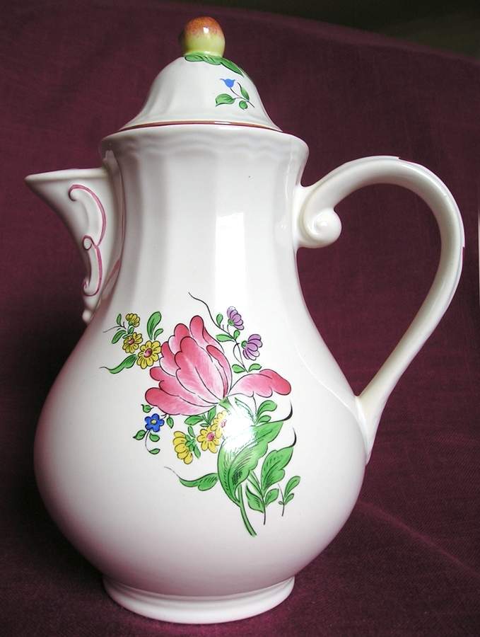 Old Strasbourg (Off White Background) Coffee Pot & Lid-Small by Luneville-1