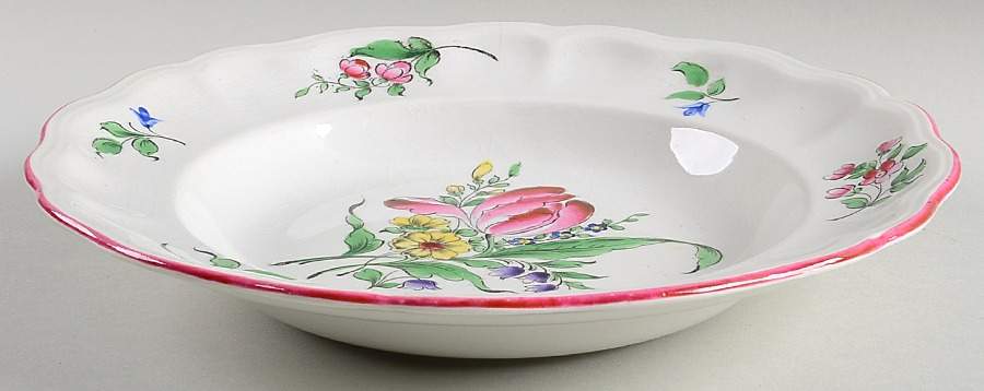Old Strasbourg (Off White Background) Large Rim Soup Bowl by Luneville-1