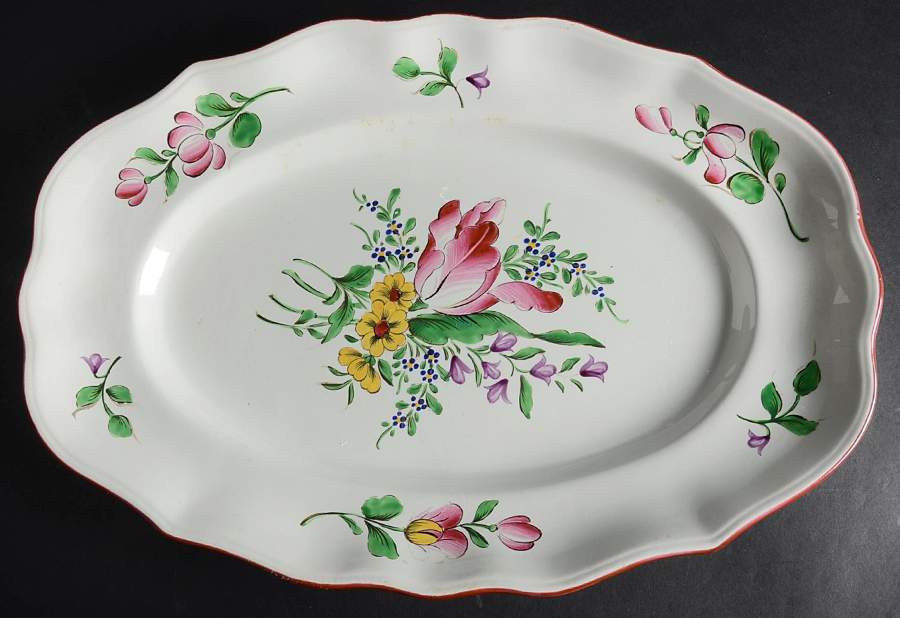 Old Strasbourg (Off White Background) 16" Oval Serving Platter by Luneville-1