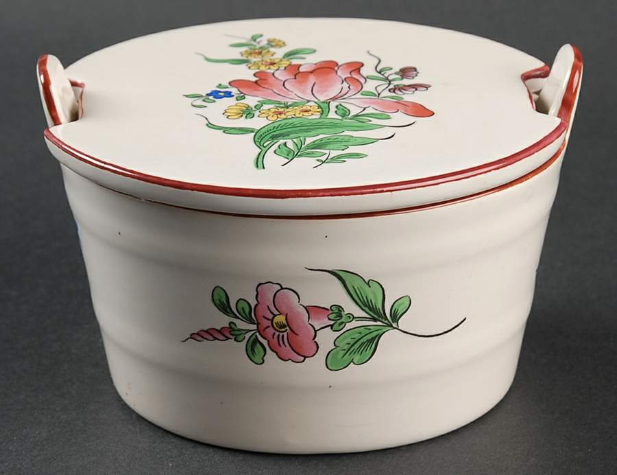 Old Strasbourg (Off White Background) Butter Tub & Lid by Luneville-1