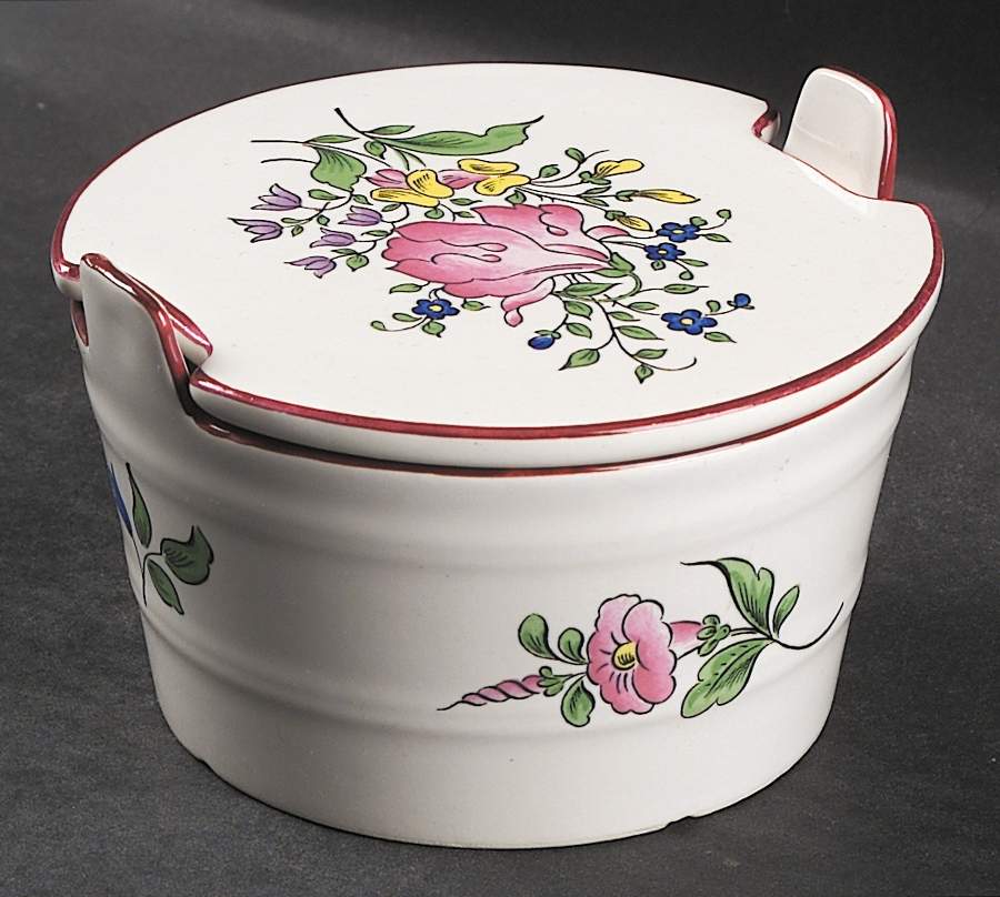 Old Strasbourg (Off White Background) Butter Tub & Lid by Luneville-1