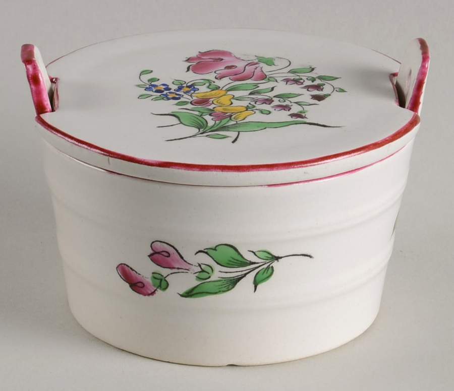 Old Strasbourg (Off White Background) Butter Tub & Lid by Luneville-1