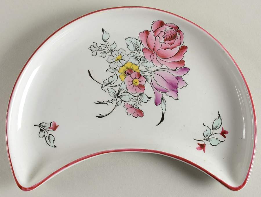 Old Strasbourg (Off White Background) Crescent Salad Plate by Luneville-1