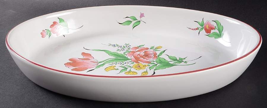 Old Strasbourg (Off White Background) 15" Oval Baker by Luneville-1