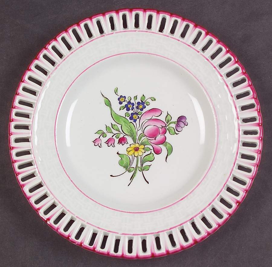 Old Strasbourg (Off White Background) Pierced Bread & Butter Plate by Luneville-1
