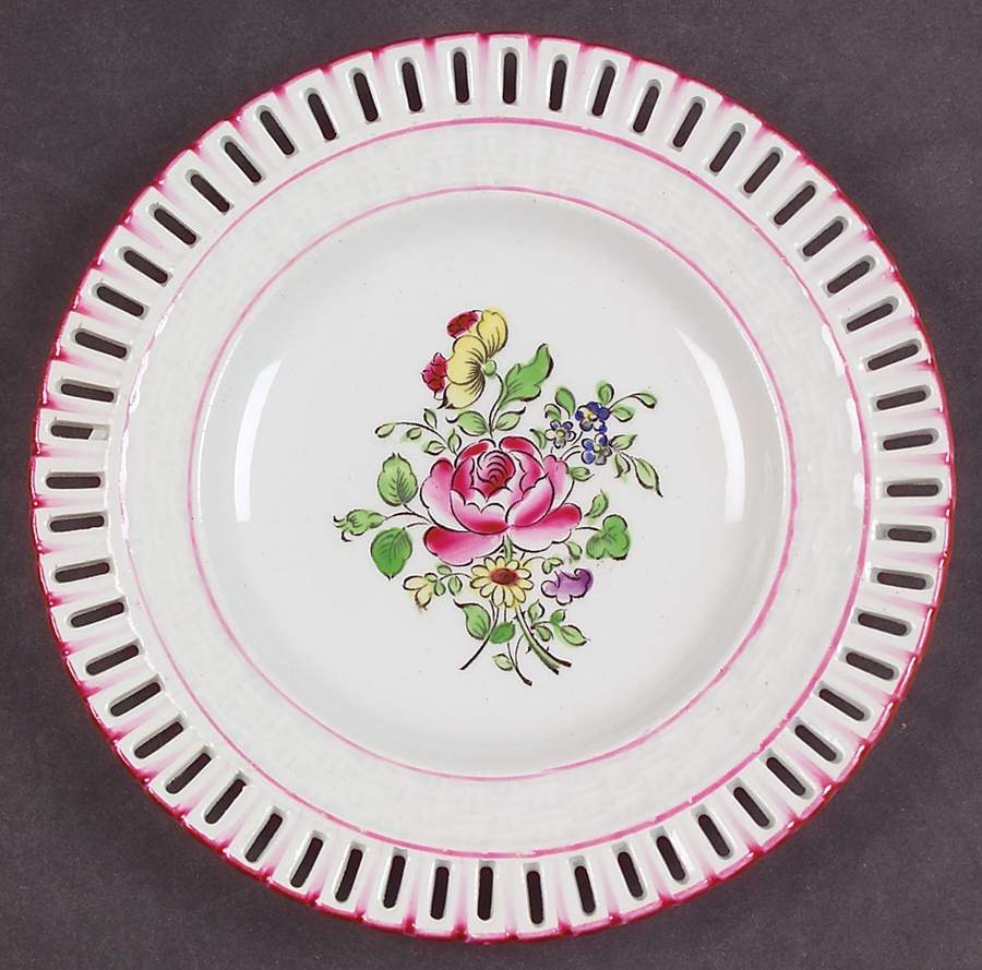 Old Strasbourg (Off White Background) Pierced Bread & Butter Plate by Luneville-1