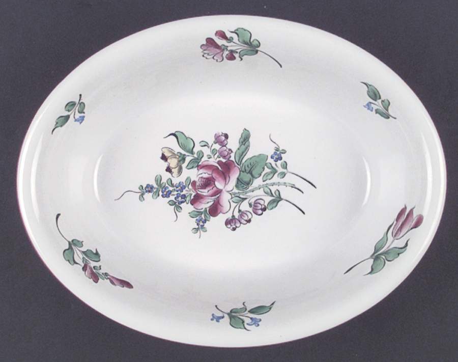 Old Strasbourg (Off White Background) 9" Oval Vegetable Bowl by Luneville-1