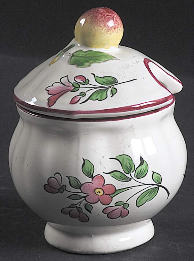 Old Strasbourg (Off White Background) Mustard Jar & Lid by Luneville-1