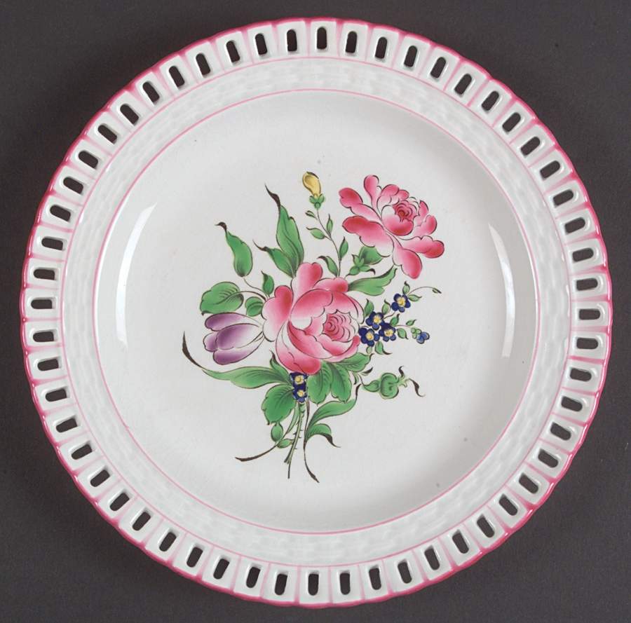 Old Strasbourg (Off White Background) Pierced Edge Luncheon Plate by Luneville-1