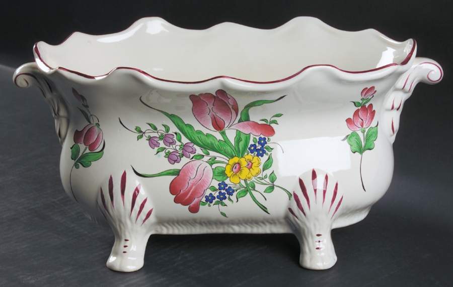 Old Strasbourg (Off White Background) 12" Jardiniere by Luneville-1