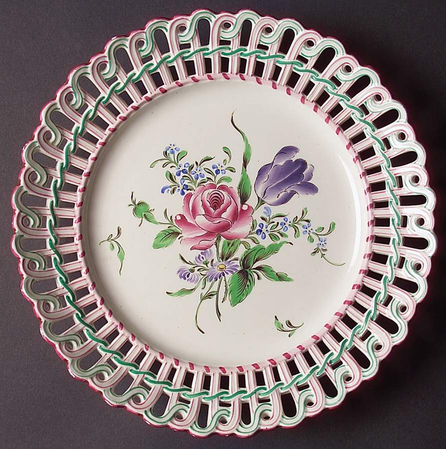 Old Strasbourg (Off White Background) Pierced Edge Dinner Plate by Luneville-1