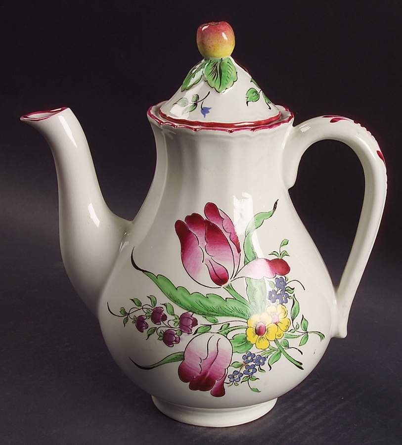 Old Strasbourg (Off White Background) Small Coffee Pot & Lid by Luneville-1