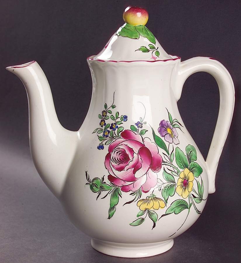 Old Strasbourg (Off White Background) Coffee Pot & Lid by Luneville-1