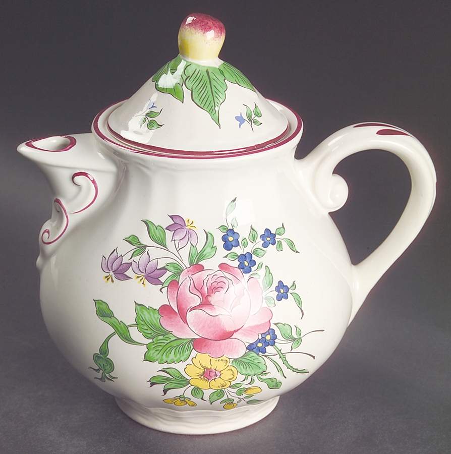 Old Strasbourg (Off White Background) Teapot & Lid by Luneville-1