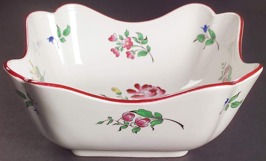 Old Strasbourg (Off White Background) 7" Square Vegetable Bowl by Luneville-1
