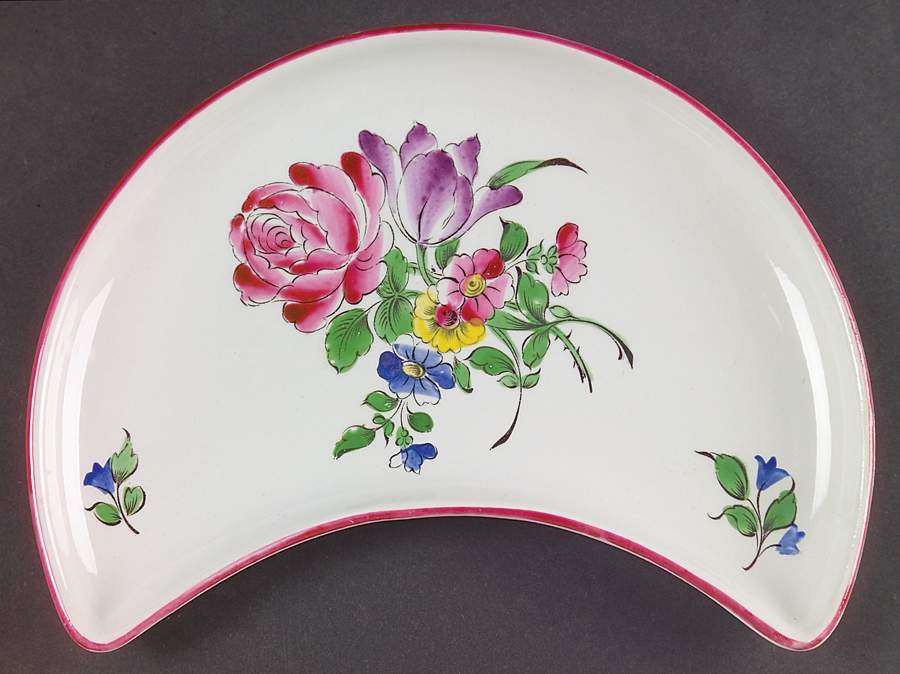 Old Strasbourg (Off White Background) Crescent Salad Plate by Luneville-1