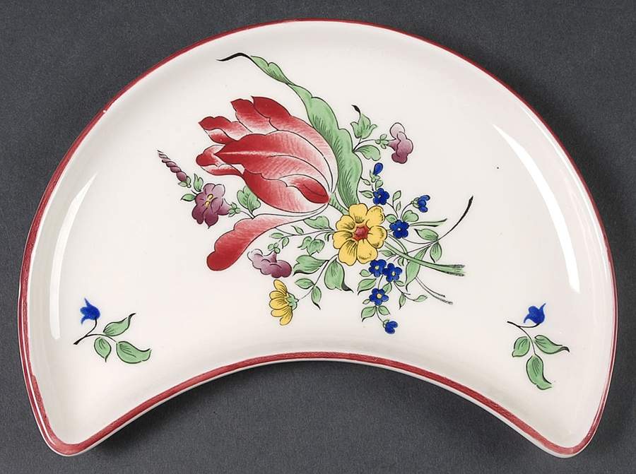 Old Strasbourg (Off White Background) Crescent Salad Plate by Luneville-1