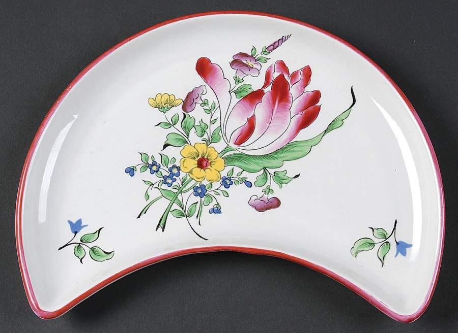 Old Strasbourg (Off White Background) Crescent Salad Plate by Luneville-1