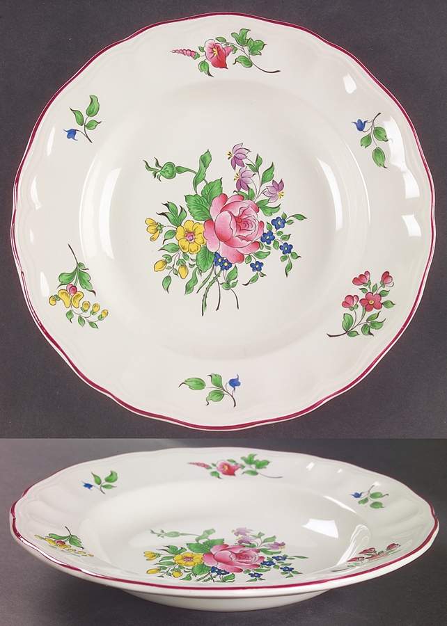Old Strasbourg (Off White Background) Large Rim Soup Bowl by Luneville-1