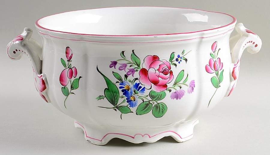 Old Strasbourg (Off White Background) Large Round Vegetable No Lid by Luneville-1