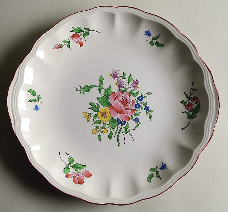 Old Strasbourg (Off White Background) Handled Cake Plate by Luneville-1