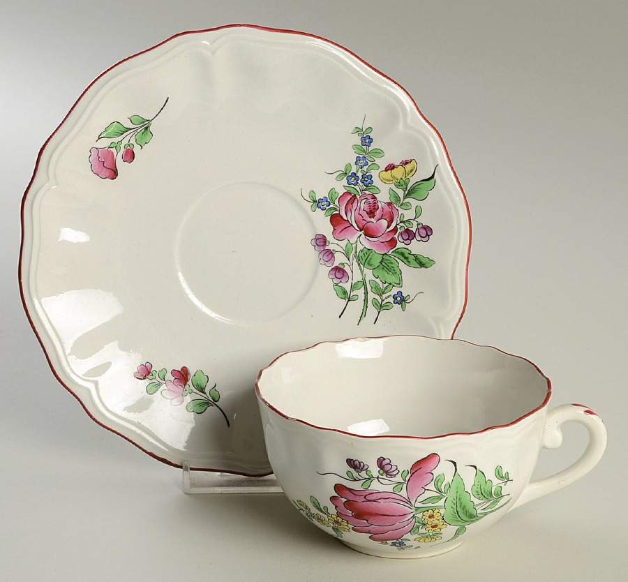Old Strasbourg (Off White Background) Breakfast Cup & Saucer Set by Luneville-1
