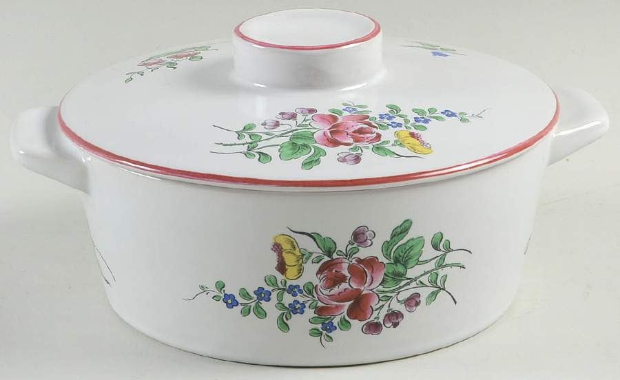 Old Strasbourg (Off White Background) 1 Qt Round Covered Casserole by Luneville-1