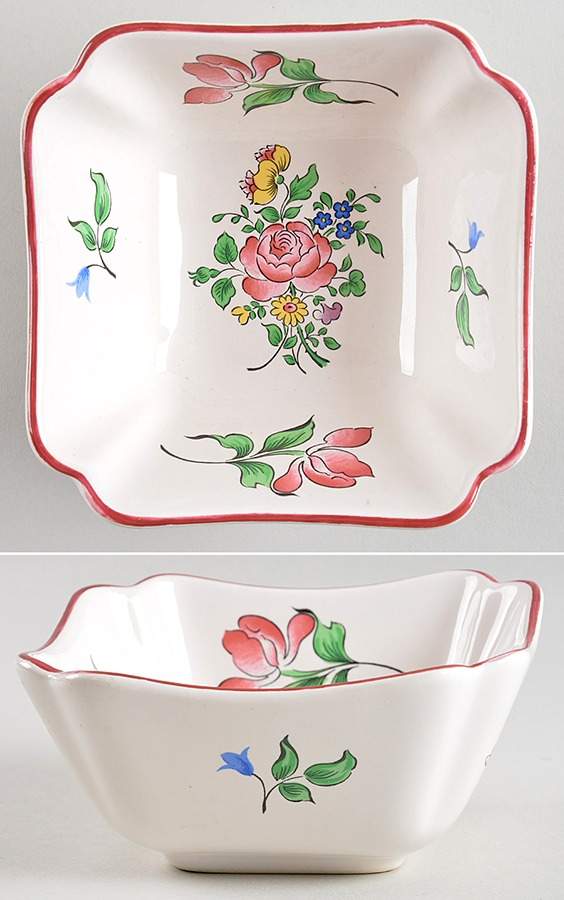 Old Strasbourg (Off White Background) 4" Square Dish by Luneville-1