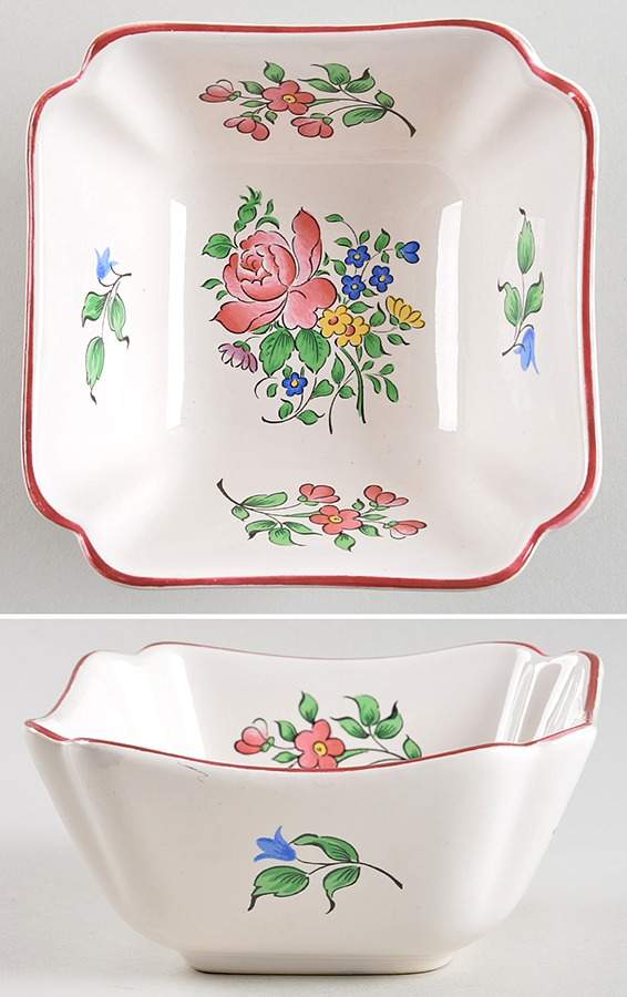 Old Strasbourg (Off White Background) 4" Square Dish by Luneville-1