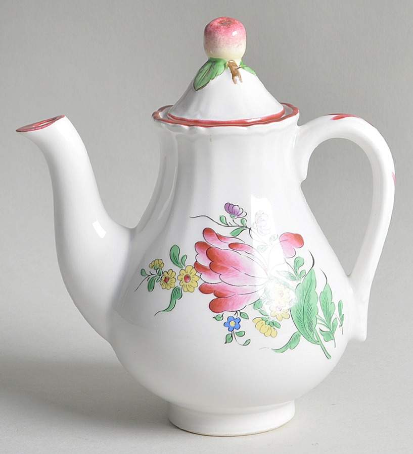 Old Strasbourg (Off White Background) Mini Coffee Pot & Lid by Luneville-1